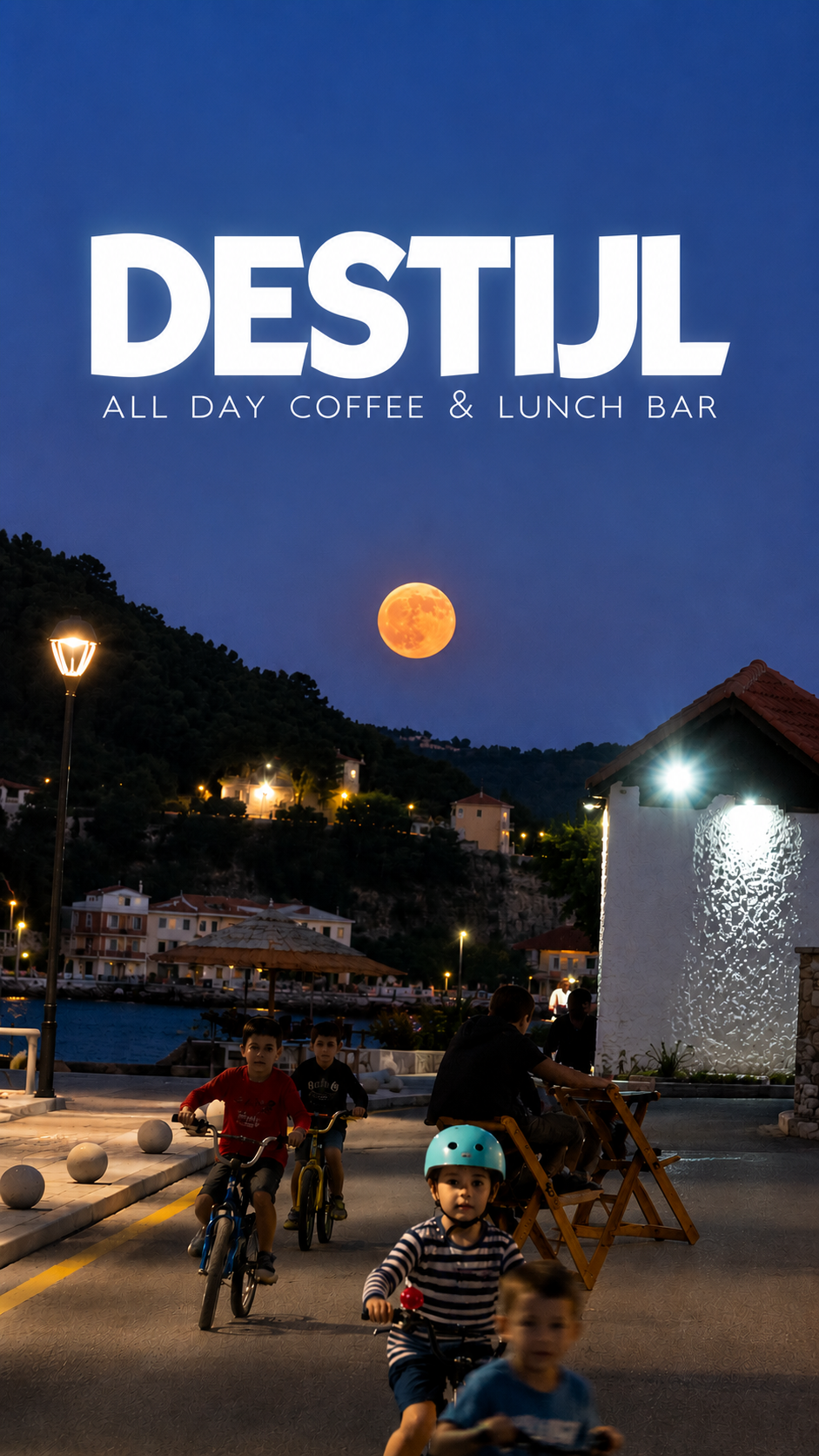 Destijl All Day Bar νύχτα στα Καρδάμυλα